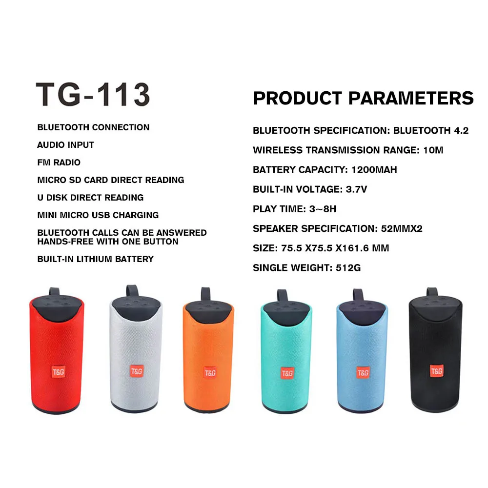 Беспроводной Bluetooth динамик FDBRO портативный уличный громкий мини Колонка 3D стерео