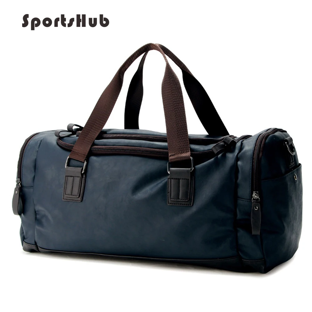 SPORTSHUB Top PU Leather Men's Sports Bags Gym Bags Classic Sports HandBag Fitness Travel Bags Workout Shoulder Bag SB0029