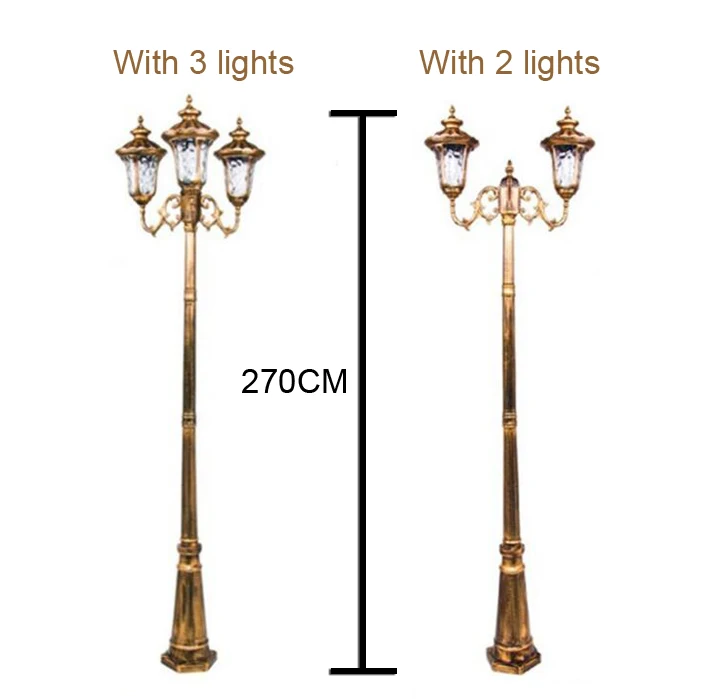 Ландшафтная фонарь со стойкой водонепроницаемая с 2 головками и 3 осветительными