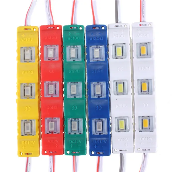 1000pcs DC12V 5630/5730 SMD 3 LED Module Injection Waterproof IP55 Decorative Hard Strip Bar Light Lamp White Red Green Blue | Лампы и