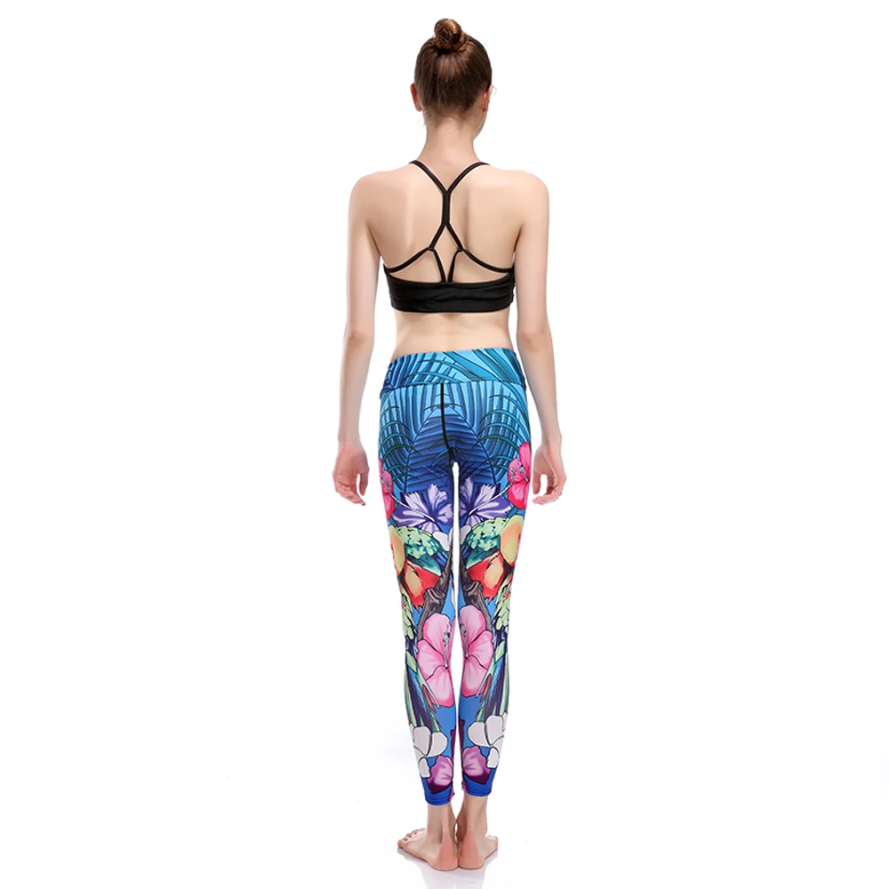 Новые Женские Штаны Для Йоги Lotus цветочные тропические спортивные колготки