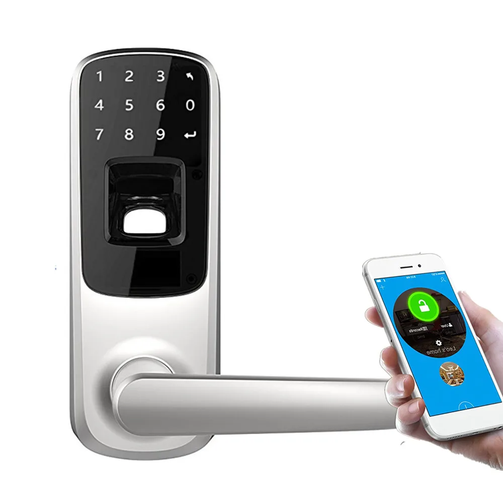 Fingerprint смартфон бескнопочный электронный дверной замок, цифровой разблокировка пароля Крытый ручка с замком для домашнего офиса и AirBNB