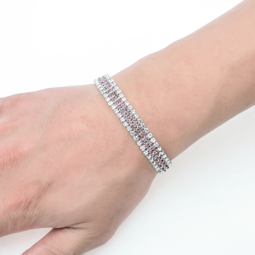 LUBINGSHINE pulseira feminina, разноцветные женские браслеты с кристаллами, свадебные ювелирные изделия, стразы, браслет на запястье