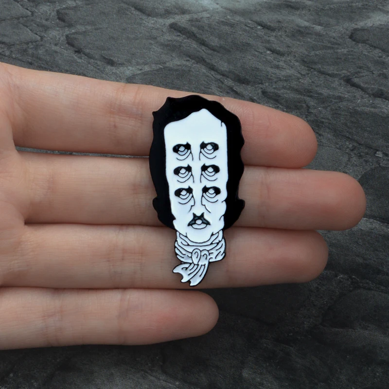 Эдгара вдохновил Pin в готическом стиле жуткая броши значки на лацкан с твердой