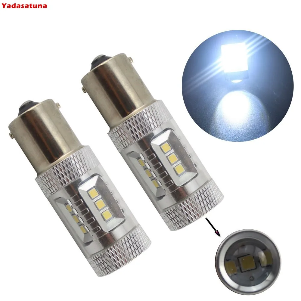 

2*1156 BA15S 1073 1095 1141 LED Chip de bombillas 15 SMD 2323 Bombillas LED luces de freno cola Gire luz de senal Blanco 6000K