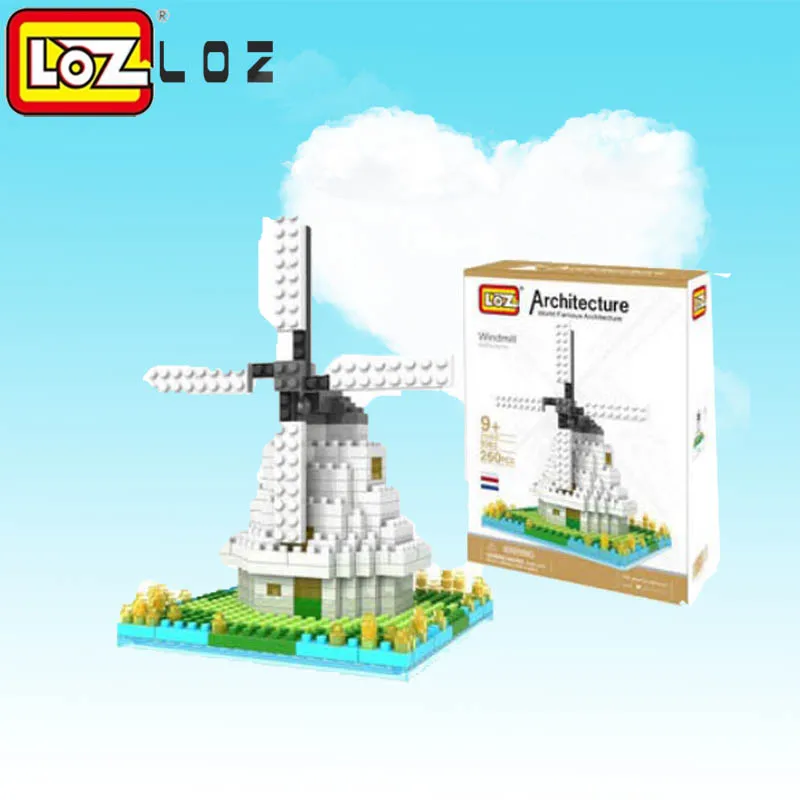 2017 Новый LOZ Нидерланды Голландия ветряные мельницы Модель Строительные блоки