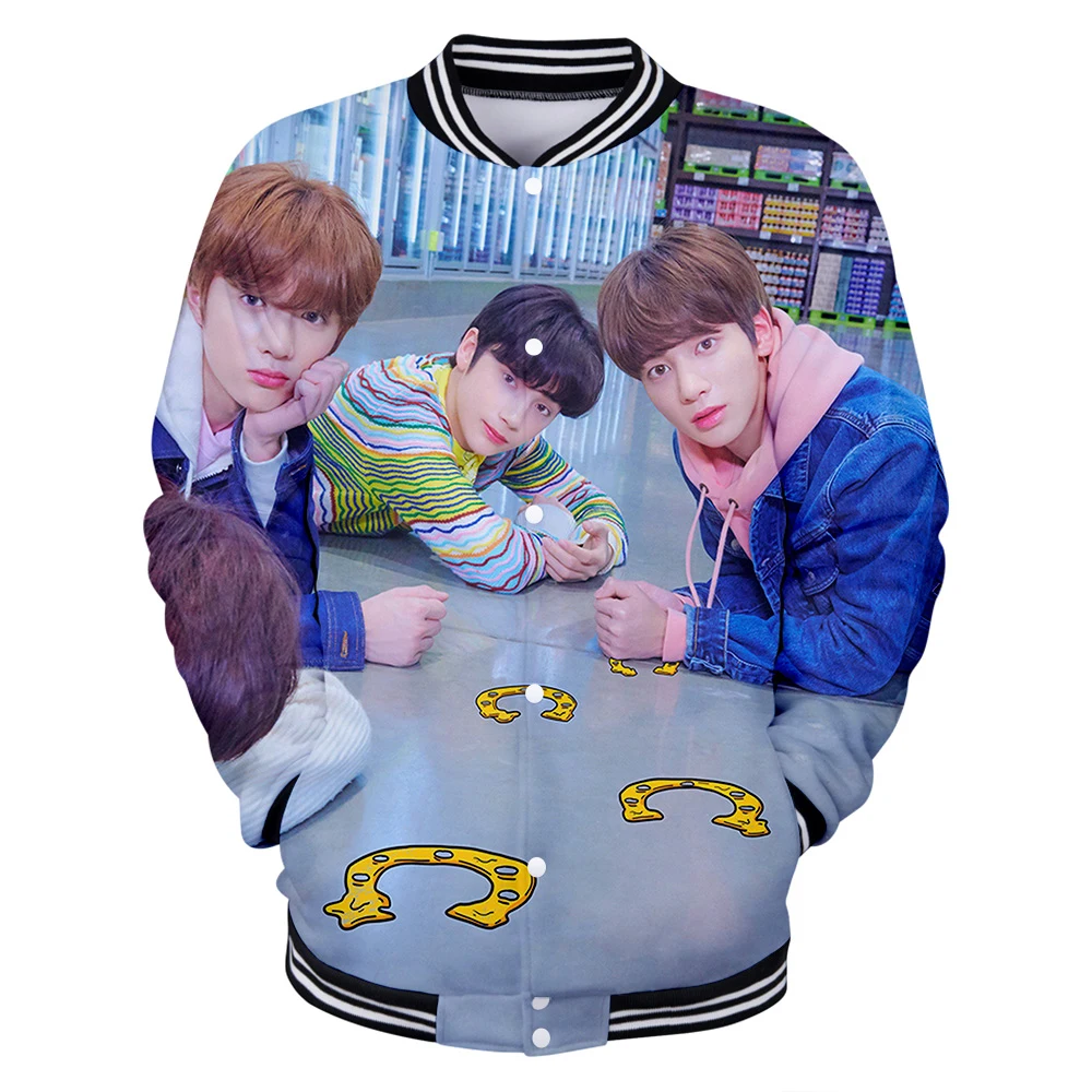 Горячая продажа TXT Kpop 3D мужская бейсбольная куртка женская Высококачественная