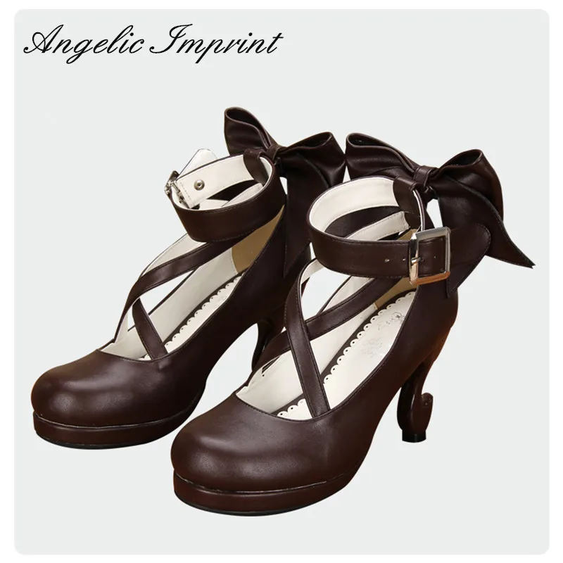 

8.5cm Fantasy Heels Brown Strappy Pumps Sweet Lady Lolita Cosplay Party Shoes
