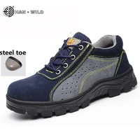 2018 spring work boots men steel toe suede leather breathable casual shoes labor insurance safety shoes
