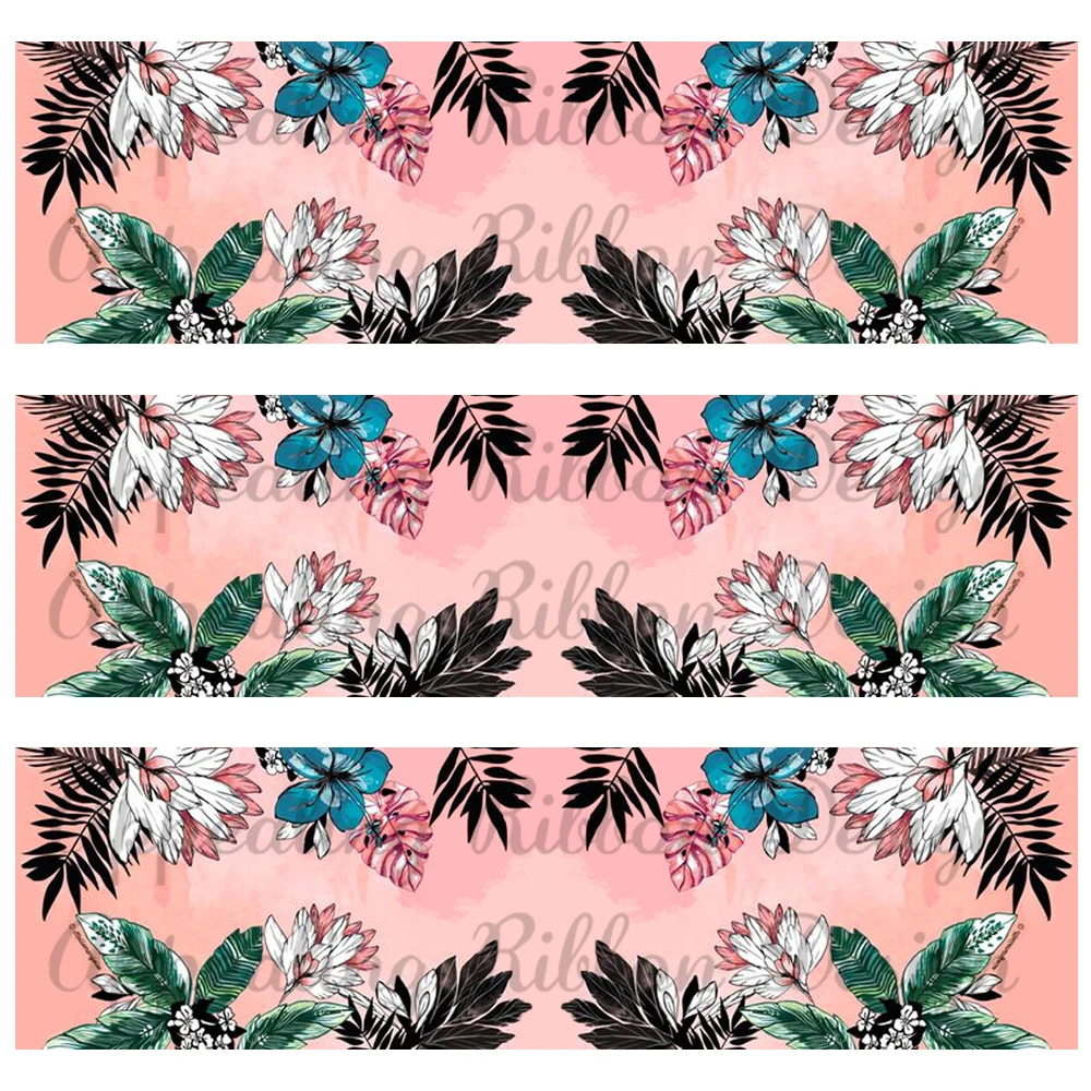 Изготовленный На Заказ 9 мм-75 мм листья цветы печатная корсажная лента 16 с