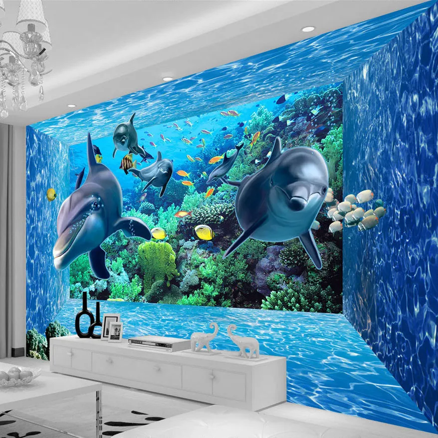Custom 3D Photo Wallpaper Underwater World Stereoscopic Living Room Bedroom Decor Wallpapers Modern Painting Mural De Parede |