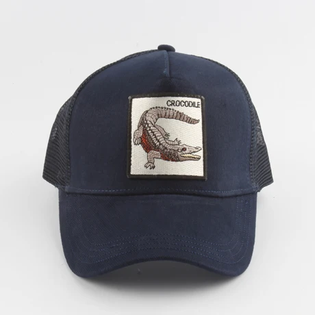 crocodile dark blue Новая бейсбольная Кепка с вышивкой волка, мужская и женская бейсболка в стиле хип-хоп, летняя кепка с дышащей сеткой - Цвет: crocodile dark blue