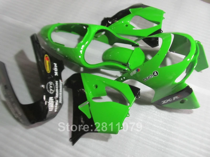 Бесплатная Настройка формованный обтекатель комплект для Kawasaki ninja ZX9R 98 99 зелено