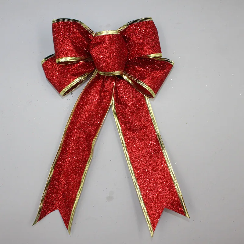 3 вида цветов большой красный цвет серебристый Золотой Рождество ленты лук
