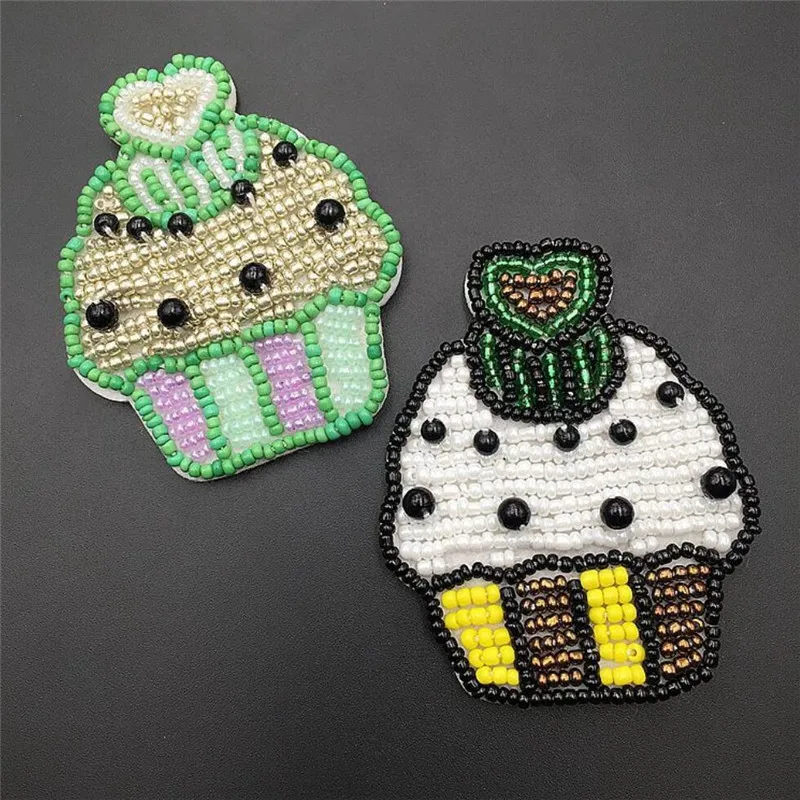 1 шт. вышитая бисером ткань для мороженого|Заплатки| |