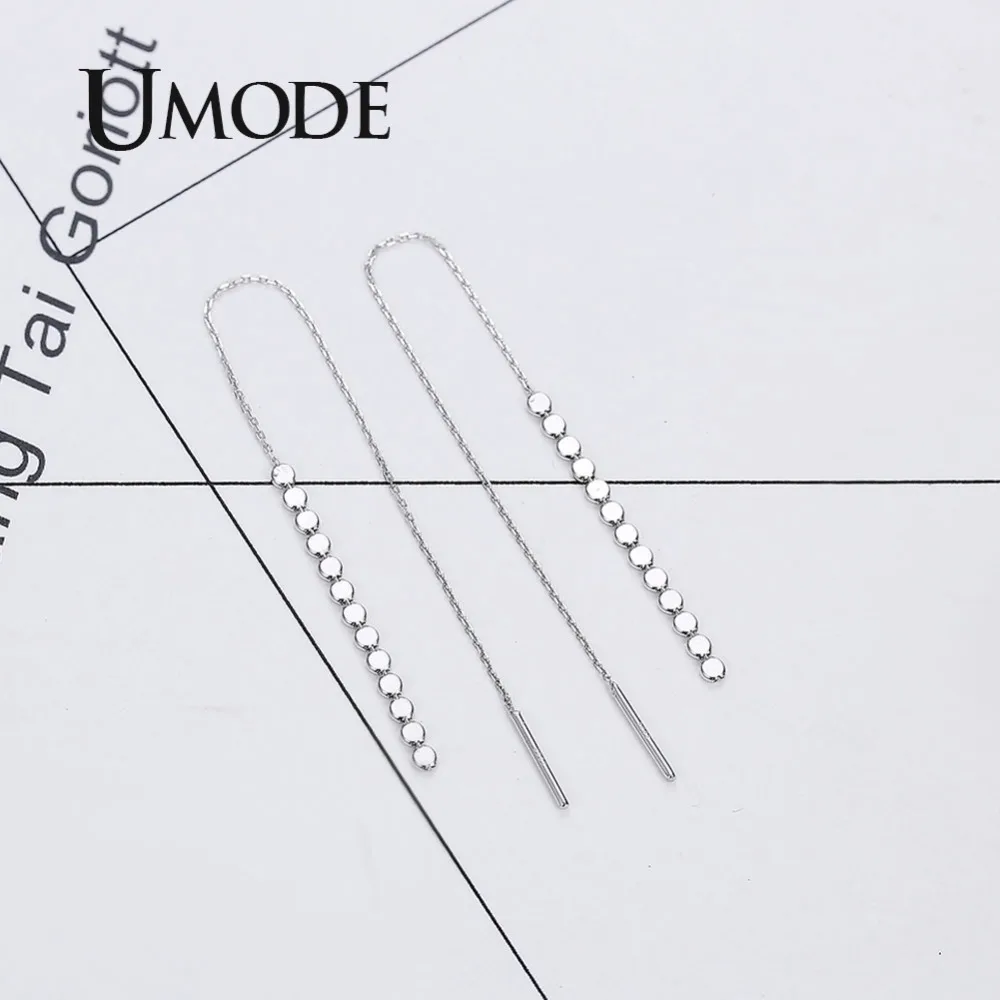 UMODE, 925 пробы, серебряная цепочка, висячие серьги-капли для женщин, серебряные ювелирные изделия, женские серьги, ULE0266