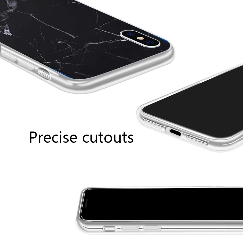 Винтажный Белый Черный Мраморный чехол с рисунком для телефона iPhone 5 6 6S X XR Plus