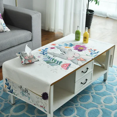 3 New Nordic home art modern minimalist cotton& linen fresh rectangular table cloth living room TV cabinet coffee table FG1124 - Цвет: 3