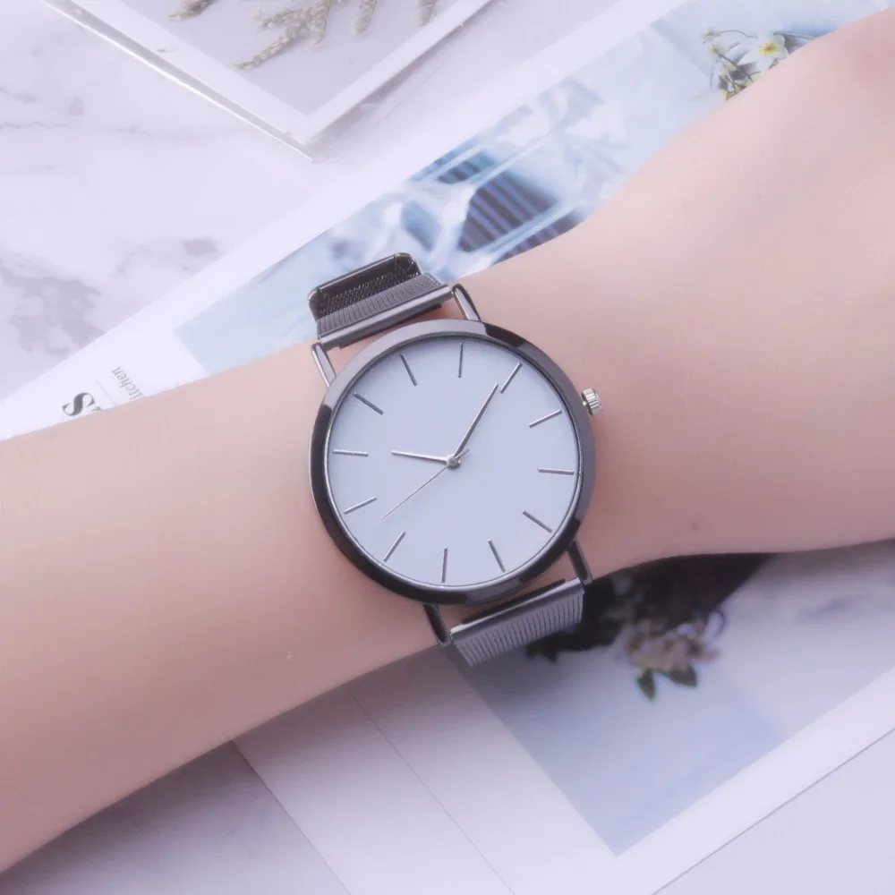 36 мм роскошный бренд для девушек стальной браслет кварцевые часы модные простые