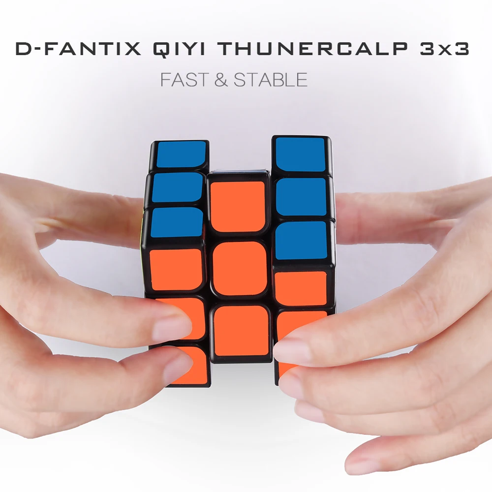 D FantiX Qiyi Thunderclap 3x3 скоростной куб Гладкий qiyi 3x3x3 магический 57 мм (черный) Обучающие