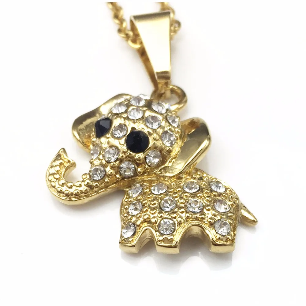 Ожерелье с подвеской в виде слона из нержавеющей стали стиле хип хоп рок Африки