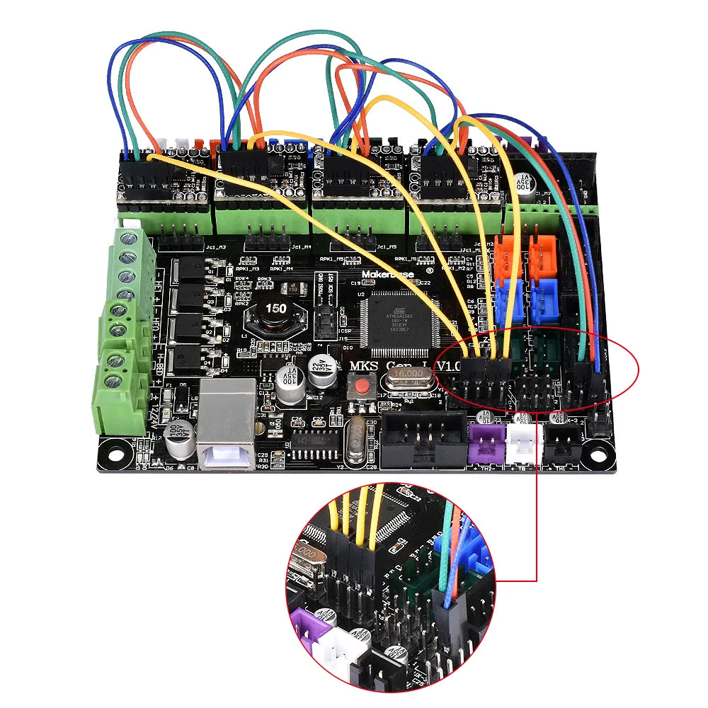 MKS Gen L V2.0 Плата управления для TMC2208 TMC2130 A4988 DRV8825 части 3d принтера для Reprap Ramps 1,4 1,6 MKS Gen V1.4