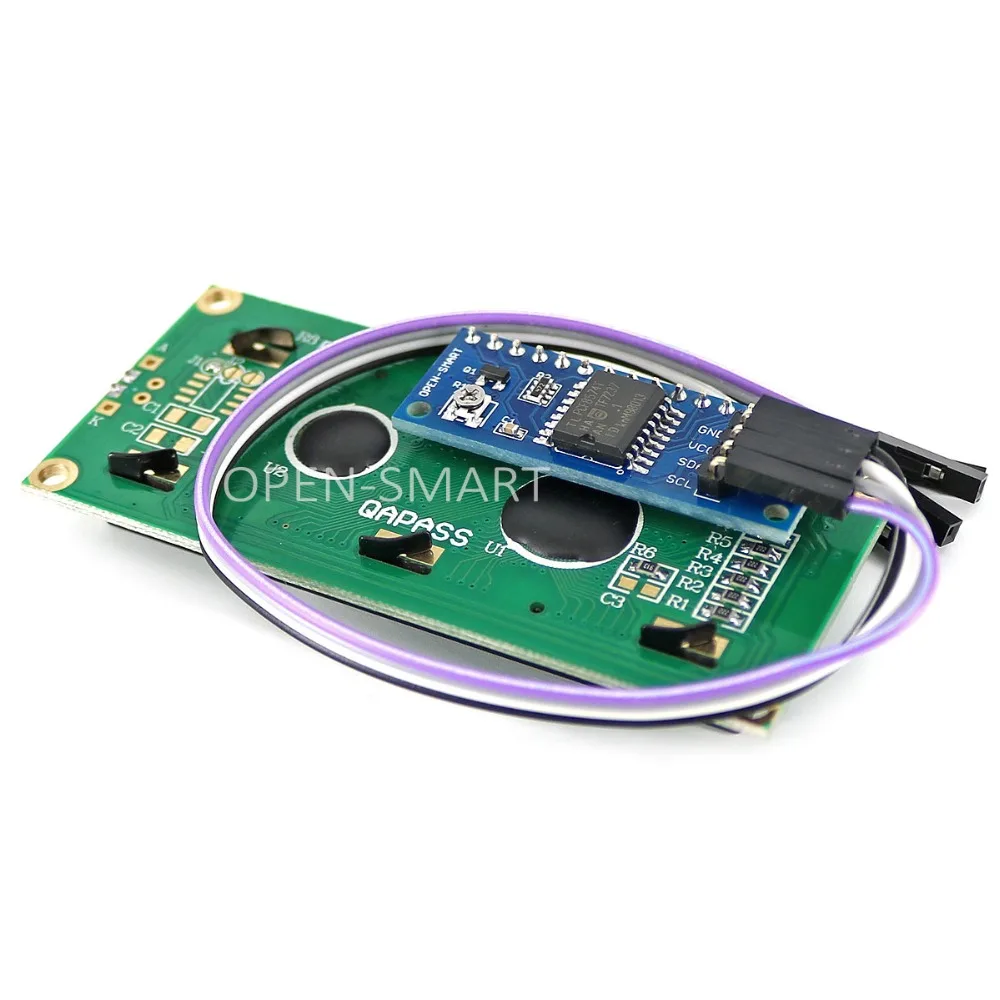 OPEN SMART I2C / IIC LCD 1602 Модуль дисплея с желто зеленой подсветкой 4 контактный кабель