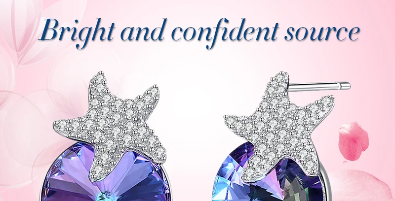 Прекрасные звезды круглый кристалл от Swarovski милые серьги для Для женщин 925 пробы серебро себе прекрасное ювелирное дело вечерние подарок