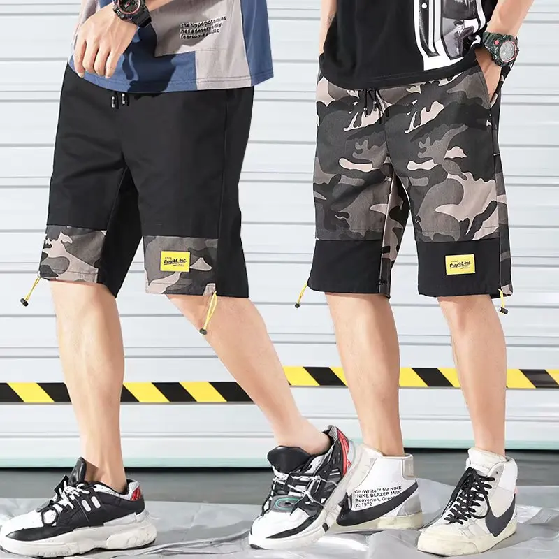 

Men's shorts summer Korean trend loose cotton 5 pants sports and leisure camouflage five points thin tooling pants