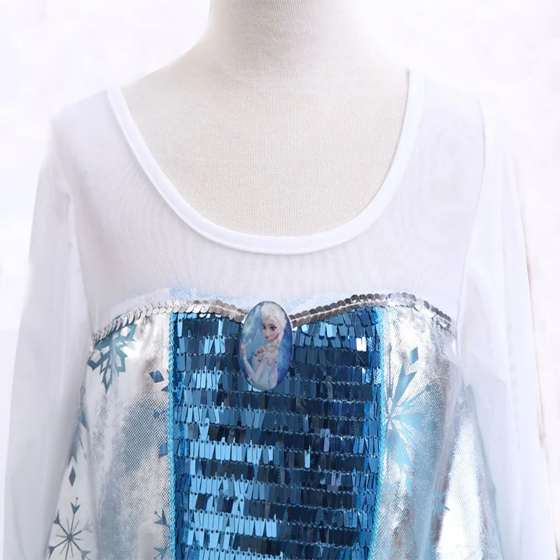 Летний стиль Платье Эльзы для девочек Костюм принцессы Анны костюмированной