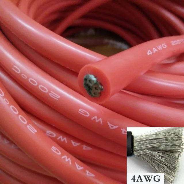 5-метровый 4AWG силиконовый провод ультра гибкий Тестовый Кабель высокой