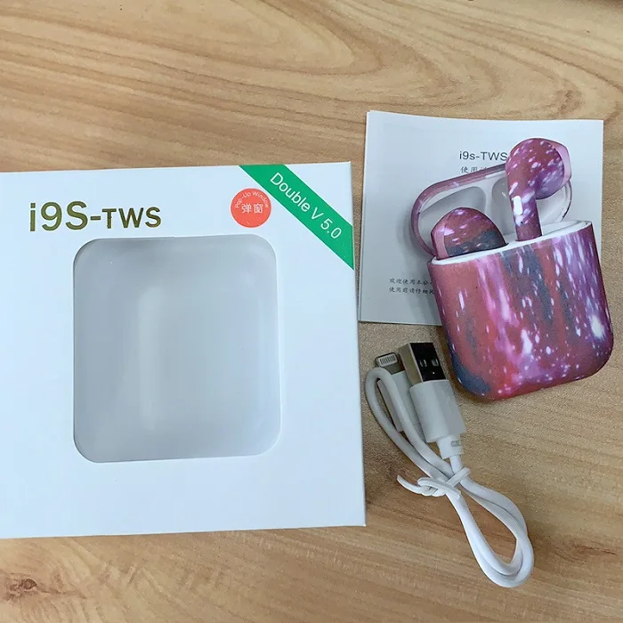 Starry sky color I9S наушники-вкладыши TWS Bluetooth 5,0 наушники Беспроводная стерео-гарнитура с Bluetooth Поддержка всплывающем окне PK i11 i7tws наушники для iPhone - Цвет: Starry sky color