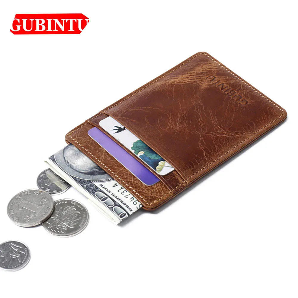 Кошелек GUBINTU из натуральной кожи карта RIFD держатель для ID карты Passcard короткий