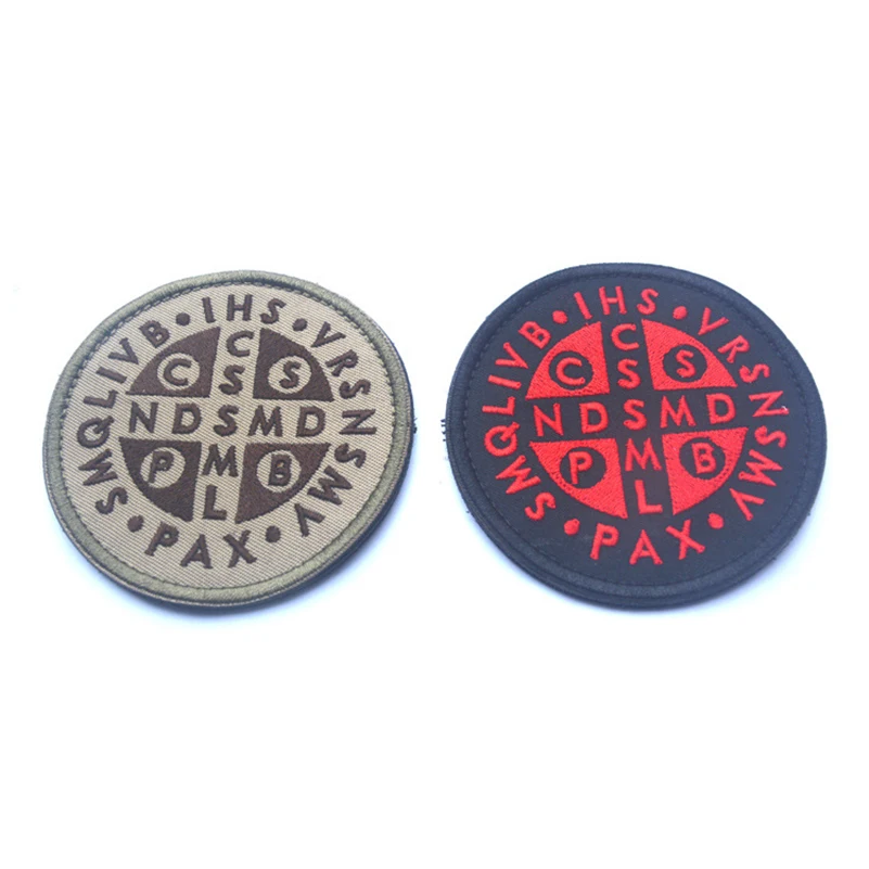 Патчи с крестом Святого Бенедикта сгоревшая бронза католическая св. 3D армия США