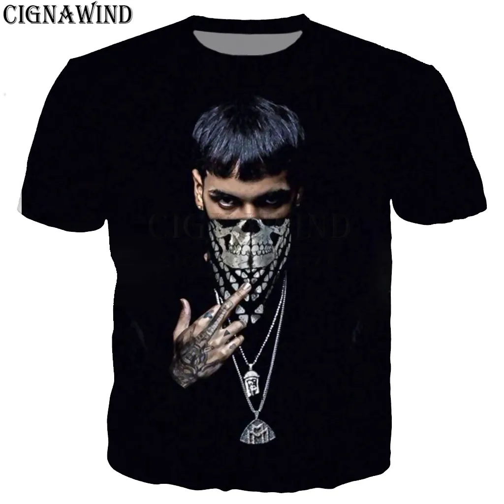 03 Модная классная черная свободная футболка ANUEL AA для мужчин/женщин футболки с 3D-принтом короткий рукав Харадзюку стиль футболка уличная топы - Цвет: 03