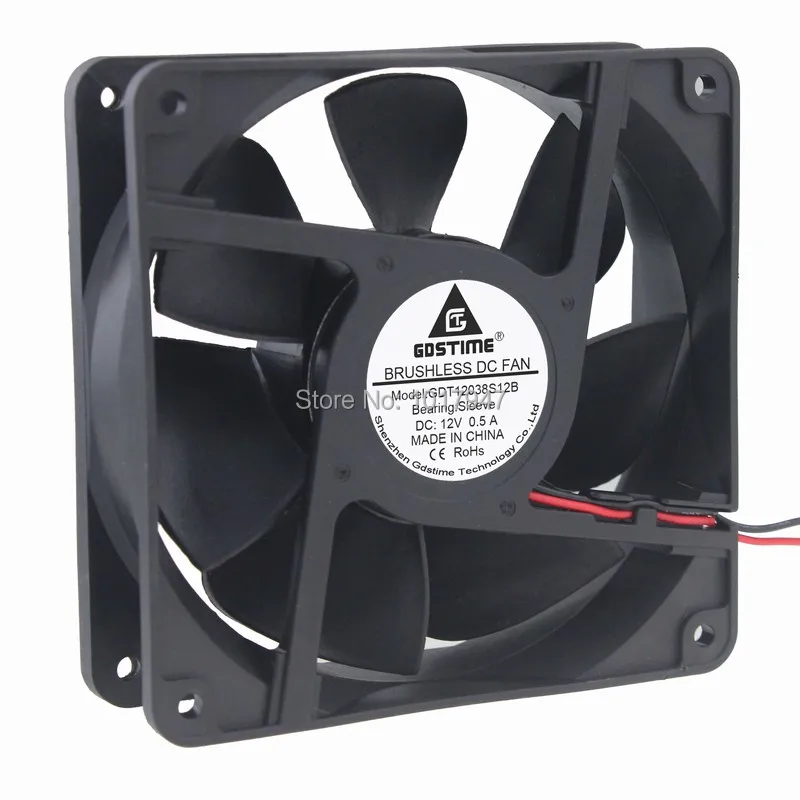 1 шт. Gdstime DC 12 В 2Pin 12038 120 мм 120x120x38 мм 12 см чехол для машины кулер вентилятор радиатора