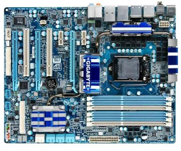 Для Gigabyte GA-P55A-UD6 оригинальная б/у настольная материнская плата P55A-UD6 P55 Socket LGA 1156 DDR3 ATX в продаже