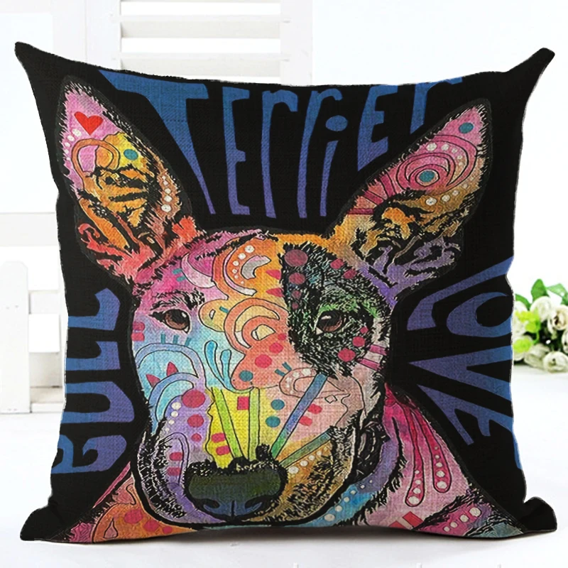 2016 модный стиль милый бультерьер подушка для дивана наволочка домашний декор