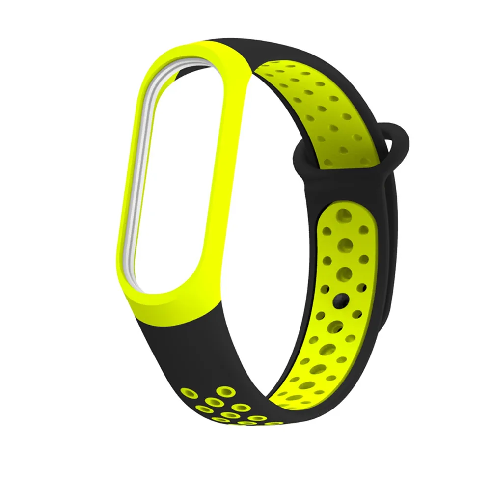 Black green Браслет mi Band 3 4 спортивный силиконовый ремешок для Xiaomi mi band 3 4 ремешок для наручных часов mi band 3 4 аксессуары mi Band 3 умный Браслет - Цвет: Black green