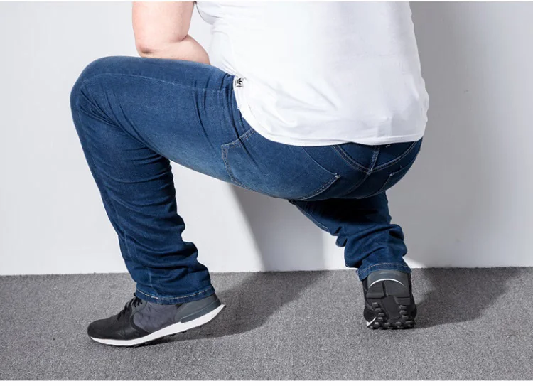 Мужские джинсы, брюки, стрейчевые, большие размеры, 6XL, 7XL, 8XL, 9XL, осенние классические повседневные джинсы, домашние, 44, 46, 48, эластичные