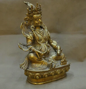 Бесплатная доставка тибетская Тантра позолоченная желтая Бронзовая статуэтка