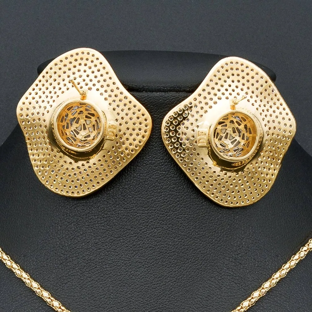 Набор украшений из колье и серёг роскошные свадебные вечерние серьги