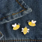 Модная брендовая Милая металлическая брошь в виде желтой пчелы с героями мультфильмов, аксессуары для джинсов и ковбойских курток, Женские Ювелирные изделия, булавка, оптовая продажа
