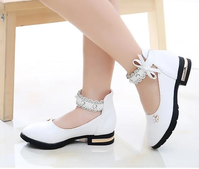 2019 кожаные туфли для девочек детская повседневная обувь детские принцессы на