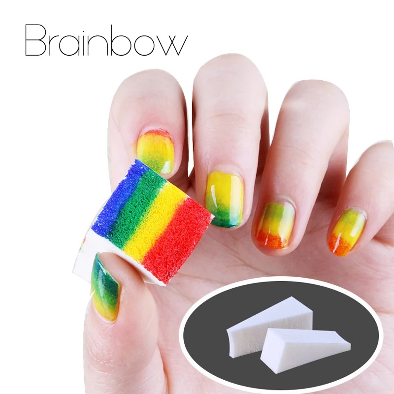 Набор инструментов для маникюра Brainbow 16 шт. градиентные мягкие губки ногтей
