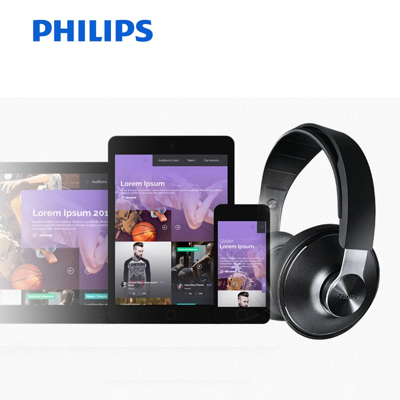 Оригинальные профессиональные Наушники Philips SHP8000 с длинным проводом микрофон