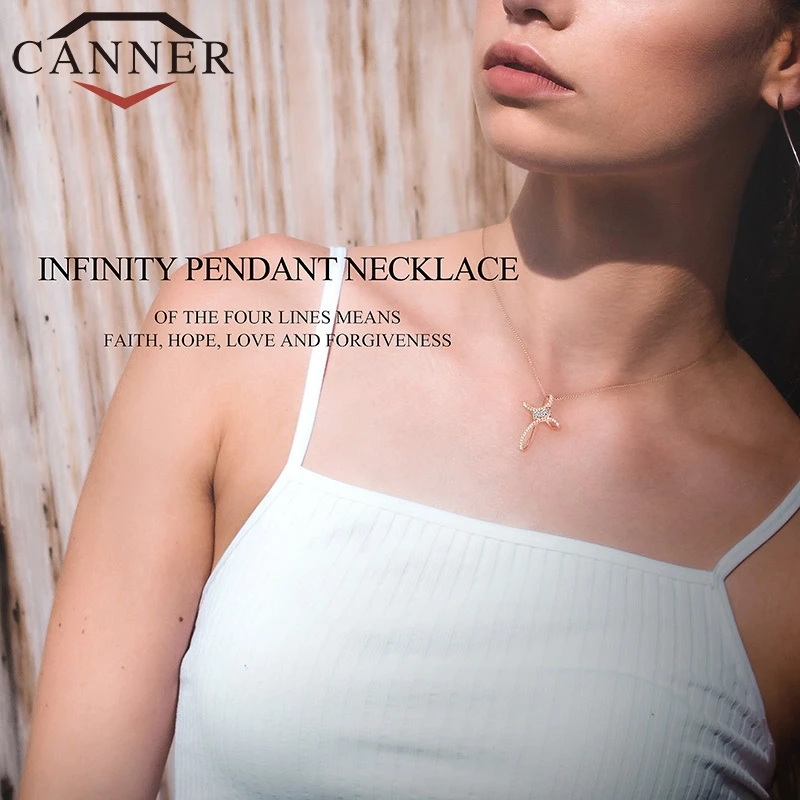 Женское ожерелье с подвеской-цепочкой CANNER классическое цвета розового золота