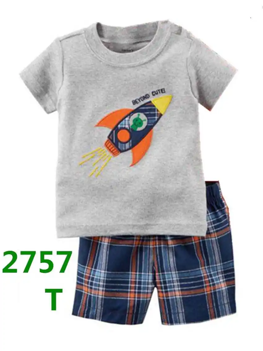 New Baby Boy Tee Shirt + Pant 2-Pieces Clothes Suit Toddler Outfit 100% Cotton Sea Animal Children T-Shirt Shorts Summer Sets |
