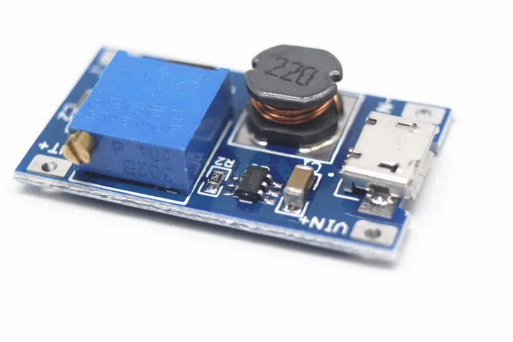 2A boost plate DC-DC module wide pressure input 2/24V L 5/9/12/28V adjustable 2577 100PCS | Электронные компоненты и