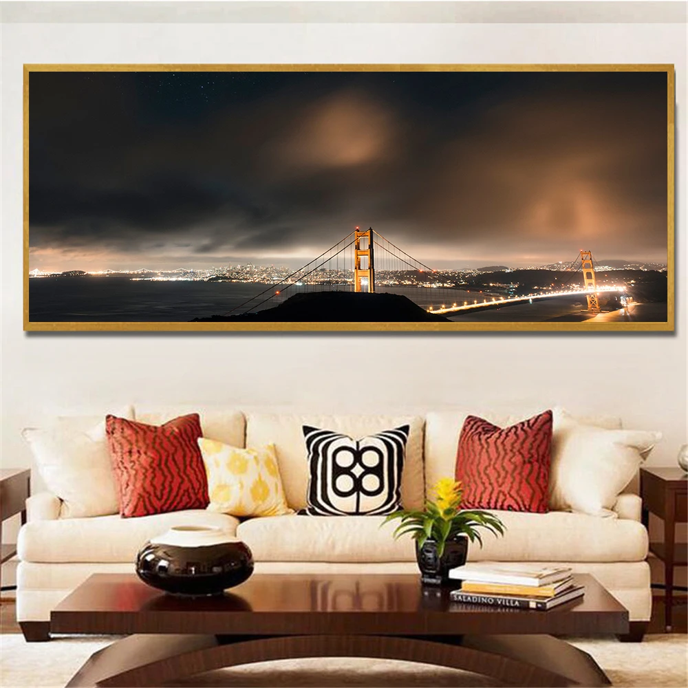 Холст большого размера городской плакат холст пейзаж настенные картины для